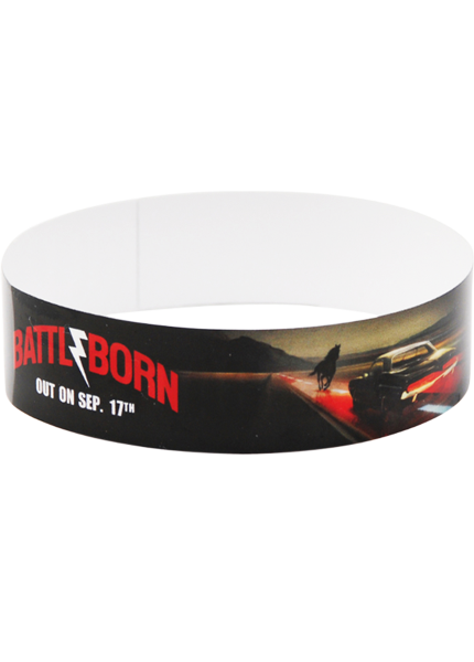 Laminated wristband printed edge to edge with a full-colour photographic design
