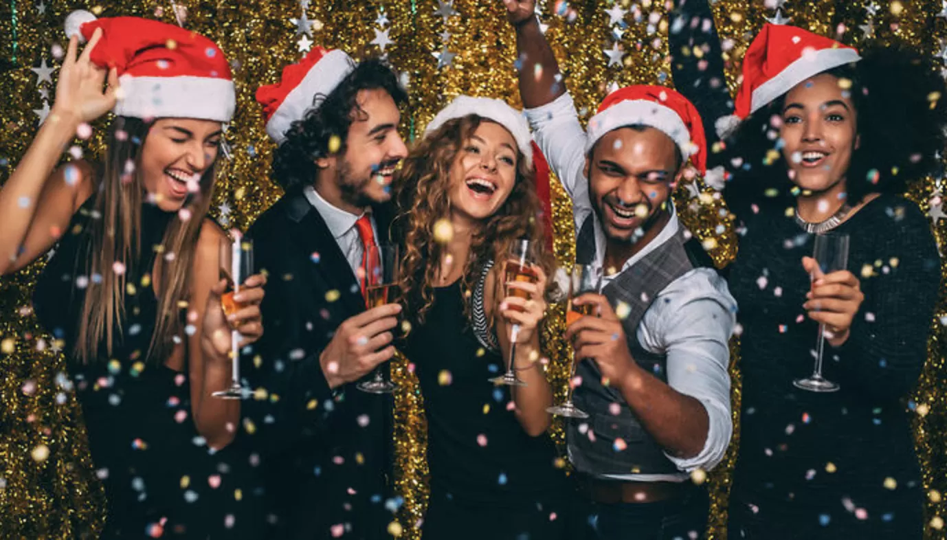 Christmas event decorated with festive coloured wristbands