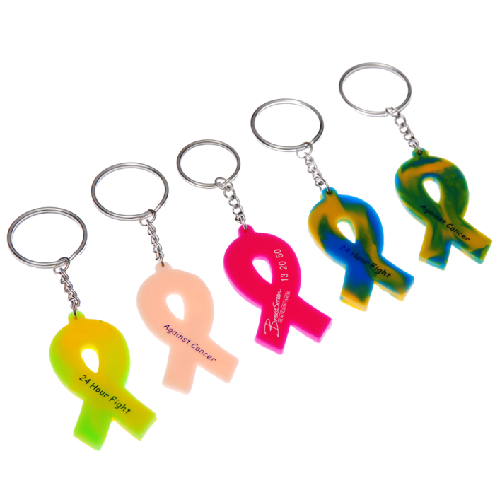 Custom Silicone Ribbon Keychain
