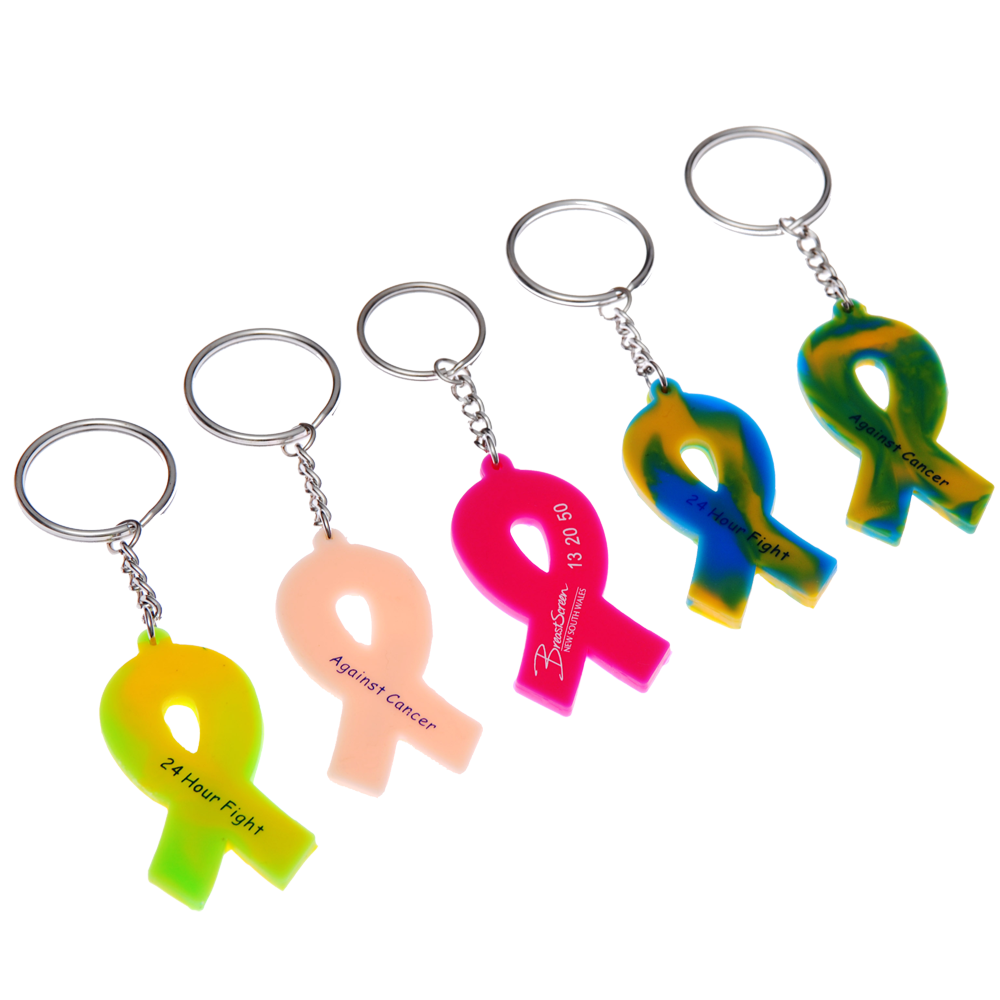 Custom Silicone Ribbon Keychain